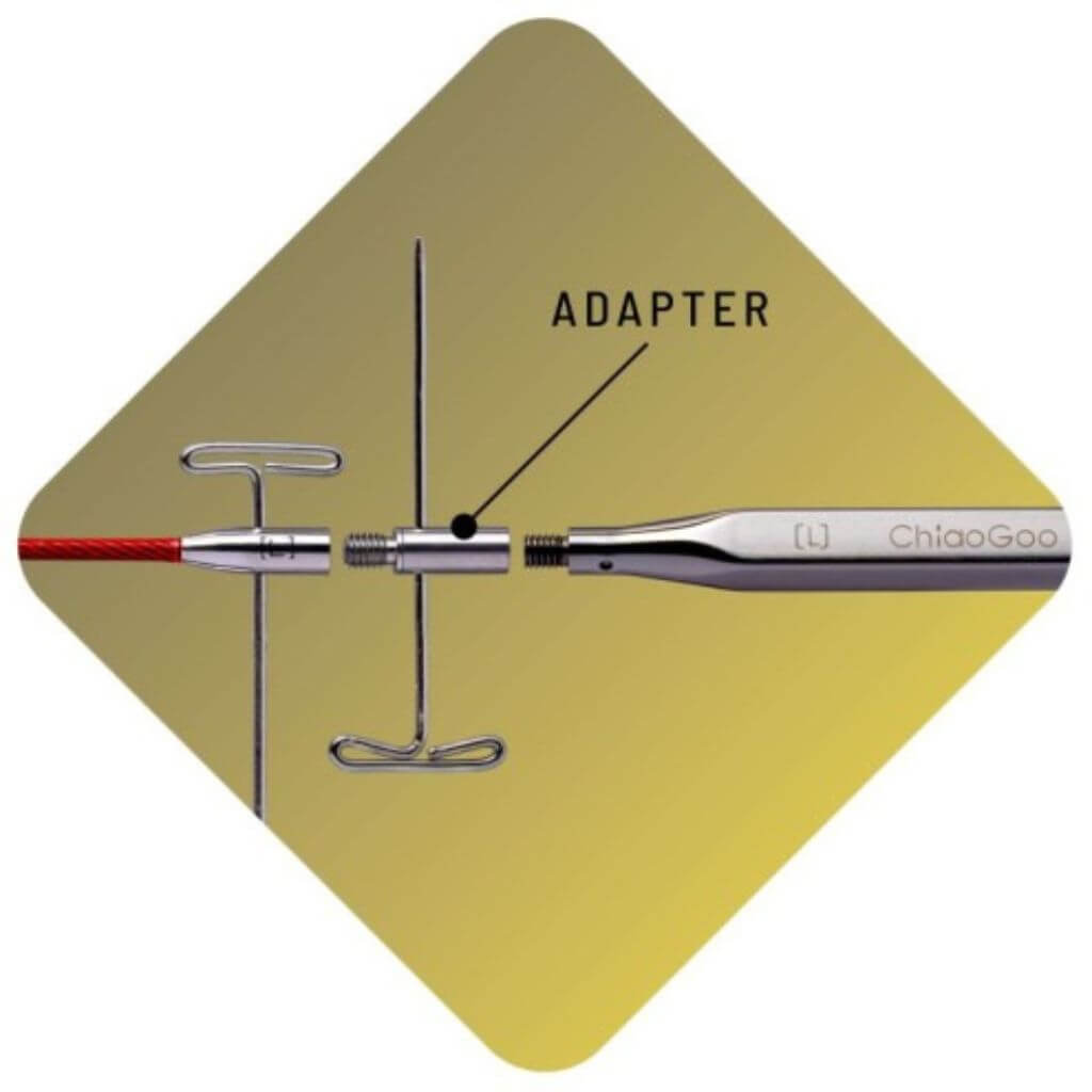 ChiaoGoo ChiaoGoo Adapter für auswechselbare Nadelspitzen drehbar S Spitze zu Mini Seil 2 St Lieblingsgarn
