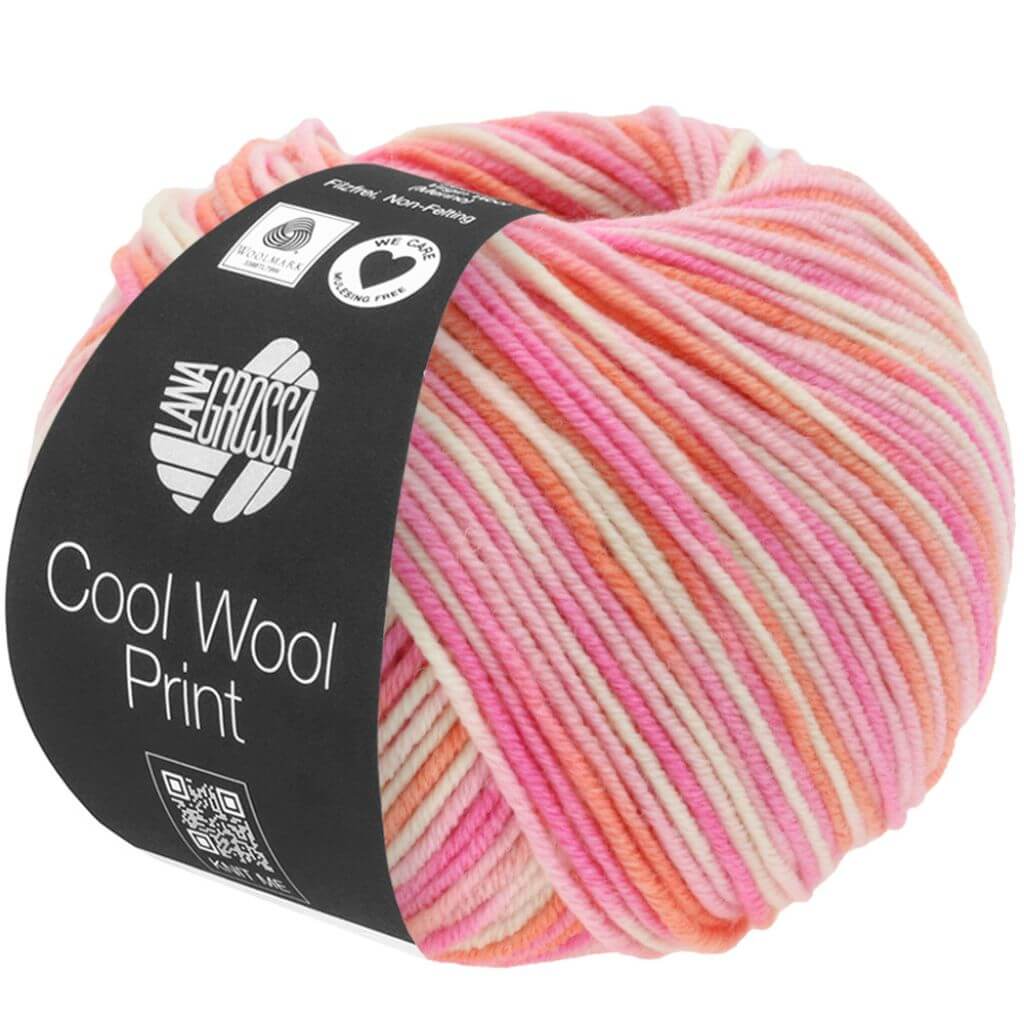 Lana Grossa 726 - Rosa/Pink/Koralle/Ecru Lana Grossa Cool Wool Print 50g Lieblingsgarn