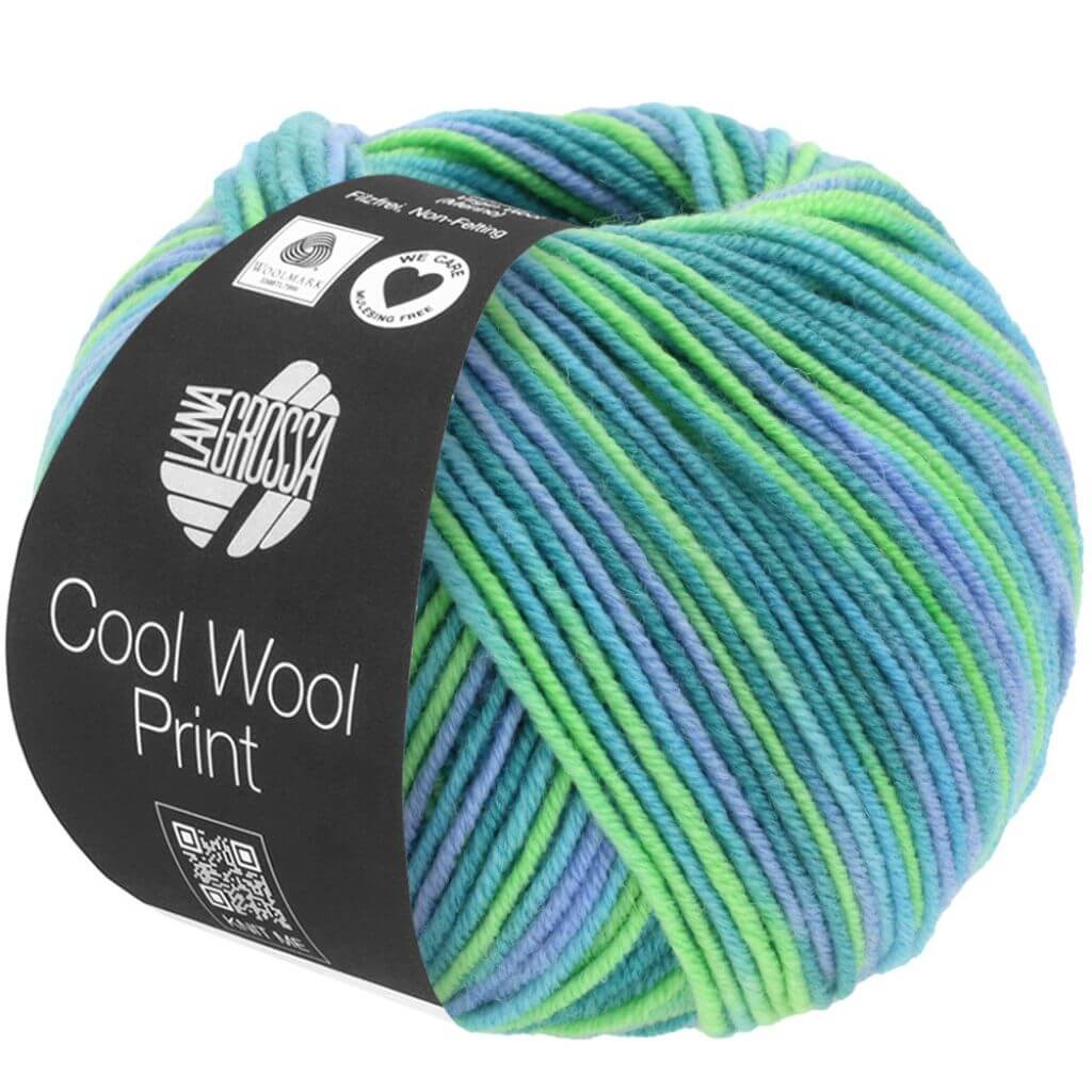 Lana Grossa 757 - Türkis/Petrol/Himmelblau/Hellgrün Lana Grossa Cool Wool Print 50g Lieblingsgarn