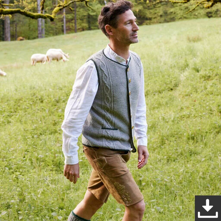Lana Grossa Pattern Herren Trachtenweste Strickset - Lana Grossa (PDF) Lieblingsgarn