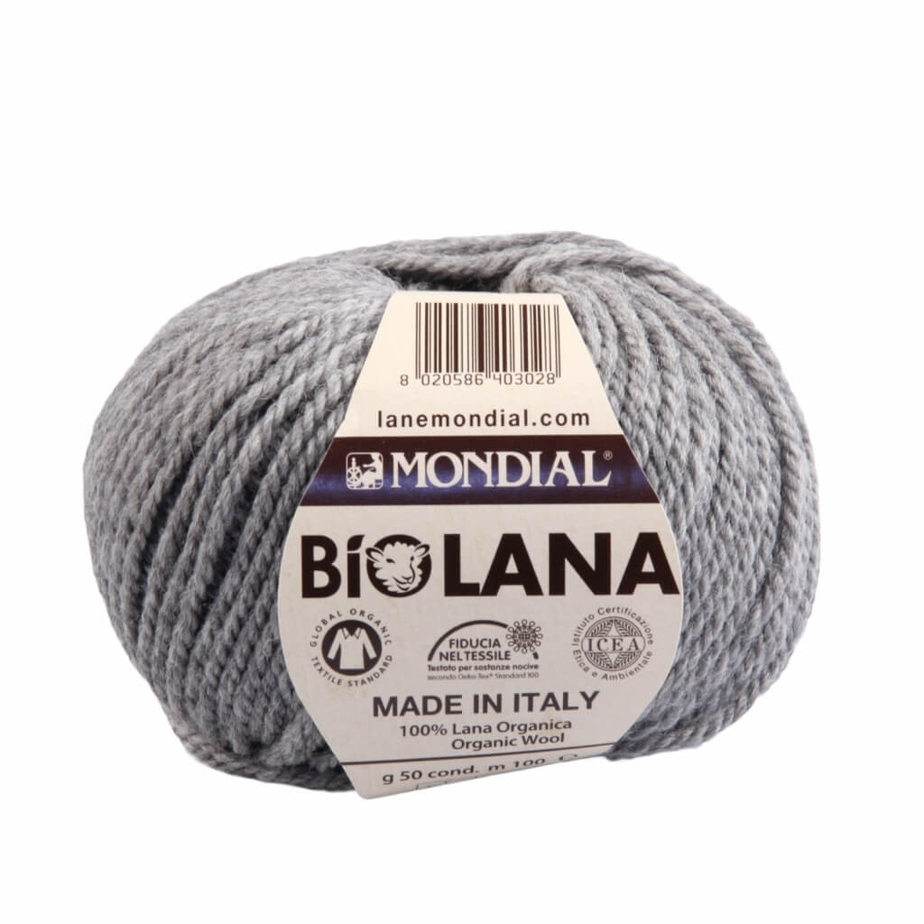 Lane Mondial 700 - Grau Lane Mondial Bio Lana 50g - Bio Wolle Lieblingsgarn