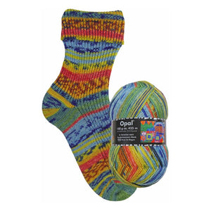 Opal Hundertwasser III Sockenwolle - 100g