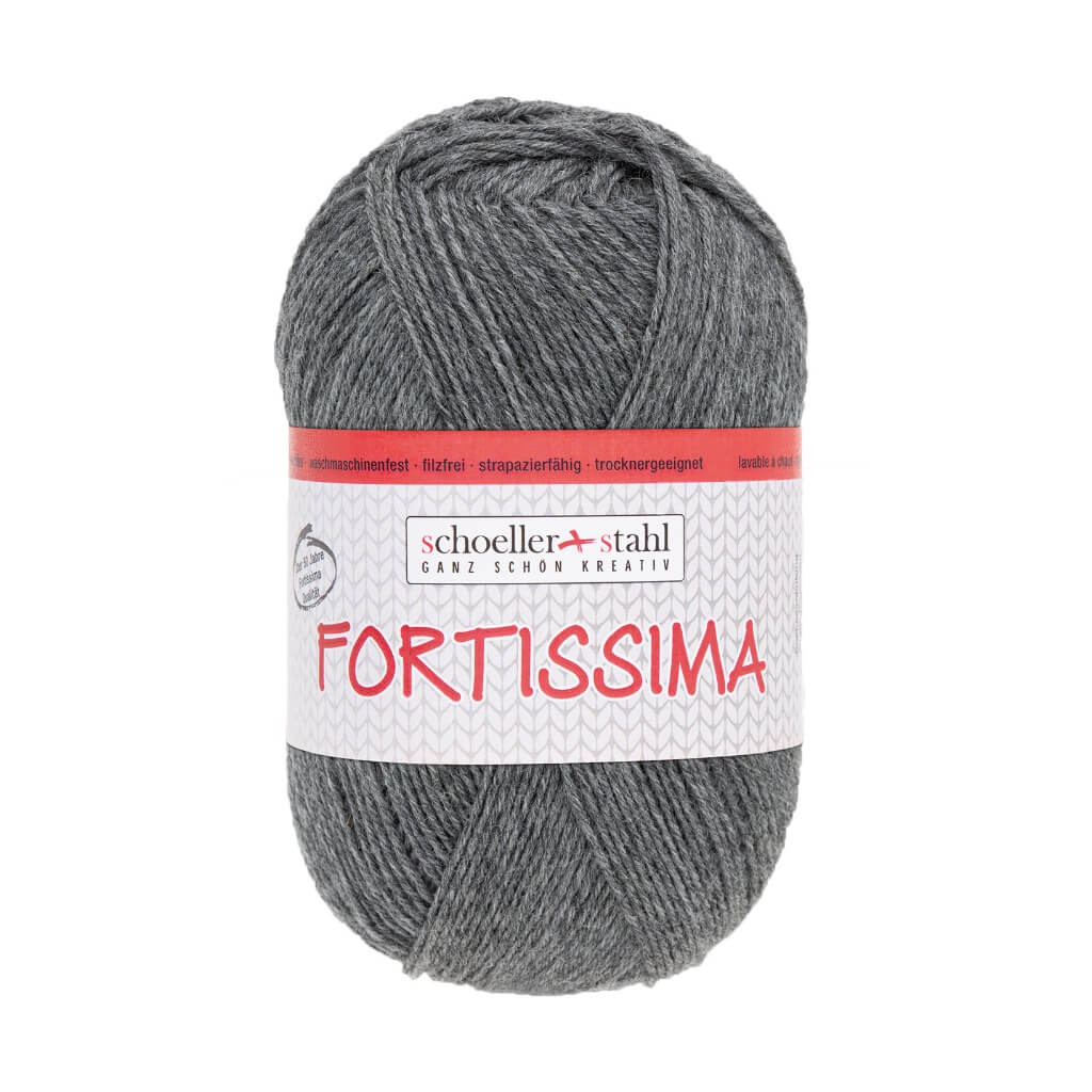 Schoeller + Stahl 2057 - Mittelgrau-Meliert Schoeller + Stahl Fortissima Socka 100 - Sockenwolle Lieblingsgarn