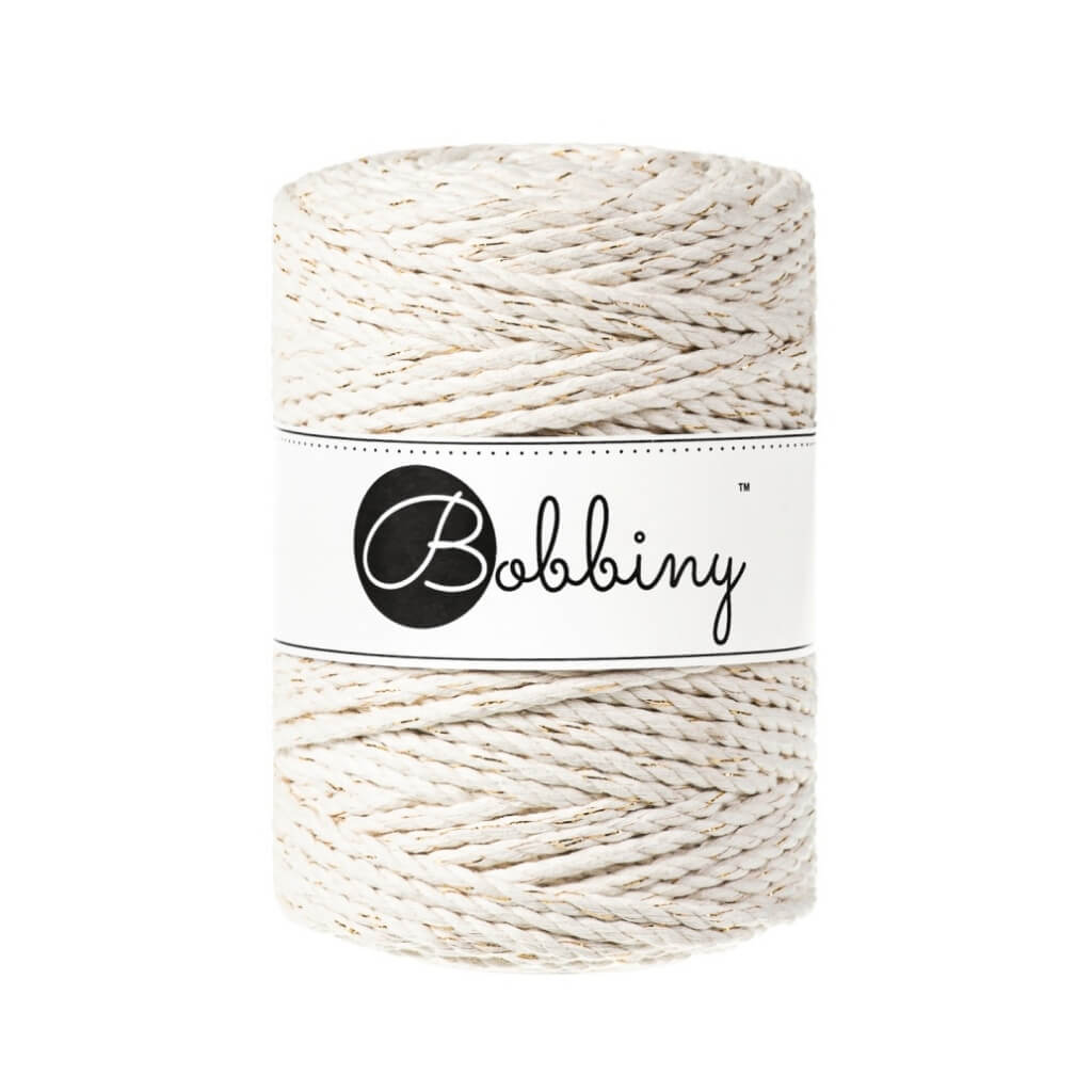 Bobbiny Makramee Golden Natural Bobbiny Makramee Garn 5 mm x 100 m gedreht Lieblingsgarn