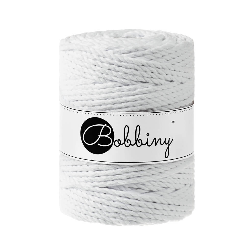Bobbiny Makramee White Bobbiny Makramee Garn 5 mm x 100 m gedreht Lieblingsgarn