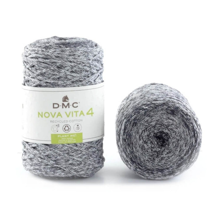 DMC 122 - Grey Black DMC Nova Vita 4 Color - recyceltes Baumwollgarn Lieblingsgarn