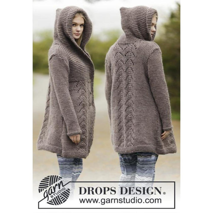 Into The Woods Jacke mit Kapuze Strickanleitung - Drops Design (PDF) bei bei Lieblingsgarn