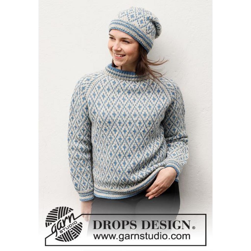 Fjord Mosaic Pullover Strickanleitung - Drops Design (PDF)