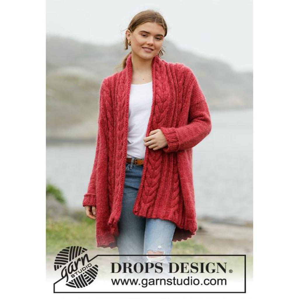 Winter Cardinal Cardigan Strickanleitung - Drops Design (PDF)