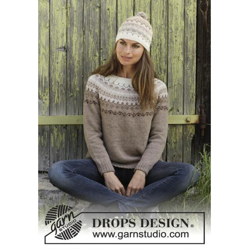 Pullover mit Rundpasse im nordischen Muster Strickanleitung - Drops Design (PDF) bei Lieblingsgarn