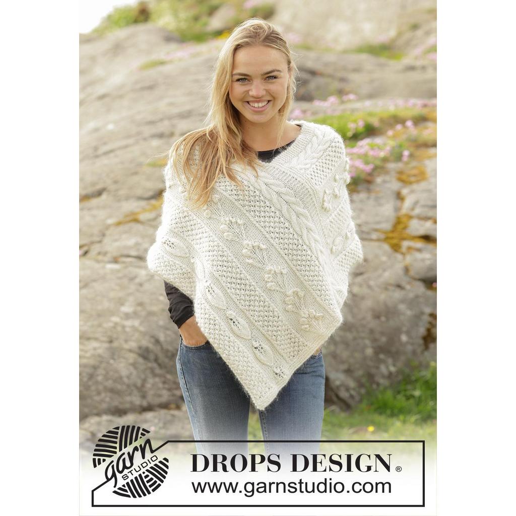 Snow Beads Poncho Strickanleitung - Drops Design (PDF) bei Lieblingsgarn