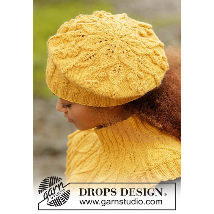 Hello Sunshine Baskenmütze Strickanleitung - Drops Design (PDF) bei bei Lieblingsgarn