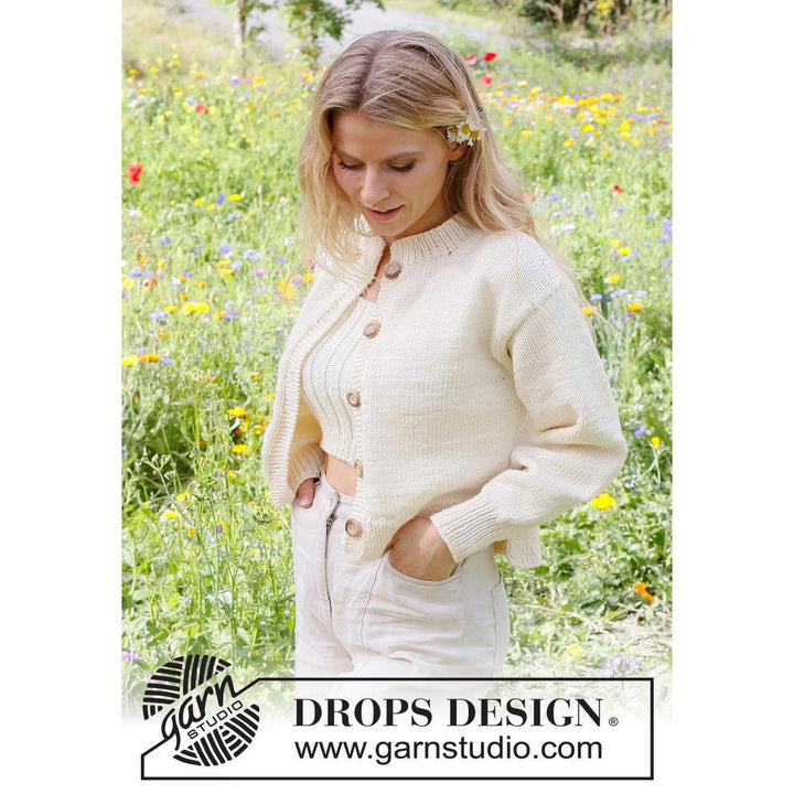 Prairie Rose Cardigan Strickanleitung - Drops Design (PDF) bei bei Lieblingsgarn