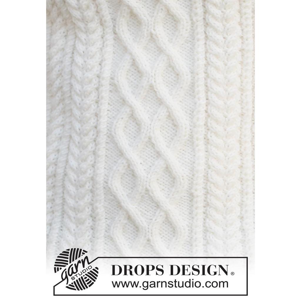 Ice Island Herrenpullover mit Zopfmuster Strickanleitung - Drops Design (PDF)