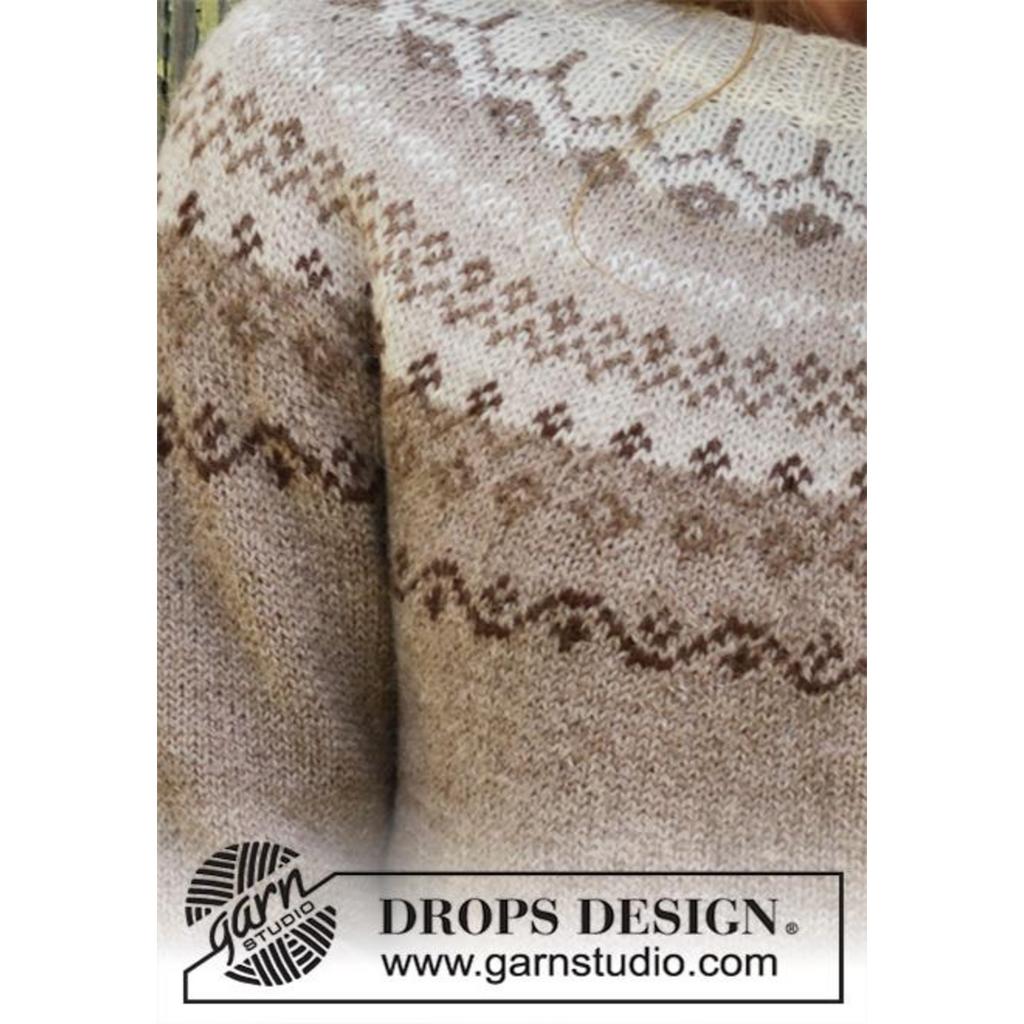Pullover mit Rundpasse im nordischen Muster Strickanleitung - Drops Design (PDF) bei Lieblingsgarn