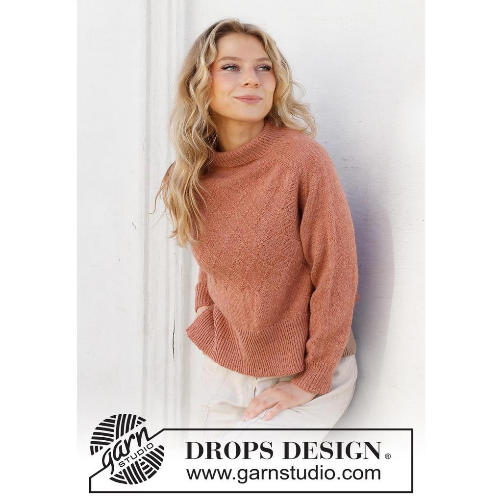 Pullover mit Zopfmuster und Sattelschulter Strickanleitung - Drops Design (PDF) bei bei bei Lieblingsgarn