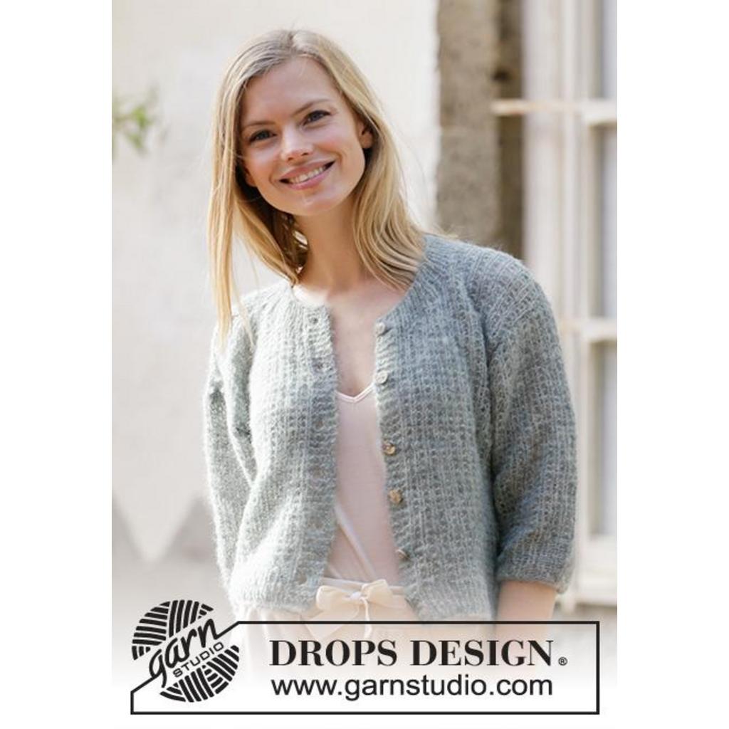Strickjacke mit kurzen Ärmeln Strickanleitung - Drops Design (PDF) bei Lieblingsgarn