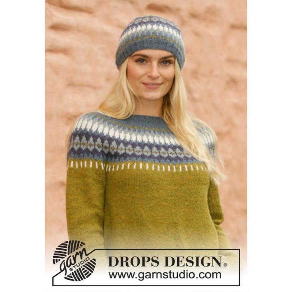 Pullover mit Rundpasse im Nordischen Muster Strickanleitung - Drops Design (PDF)