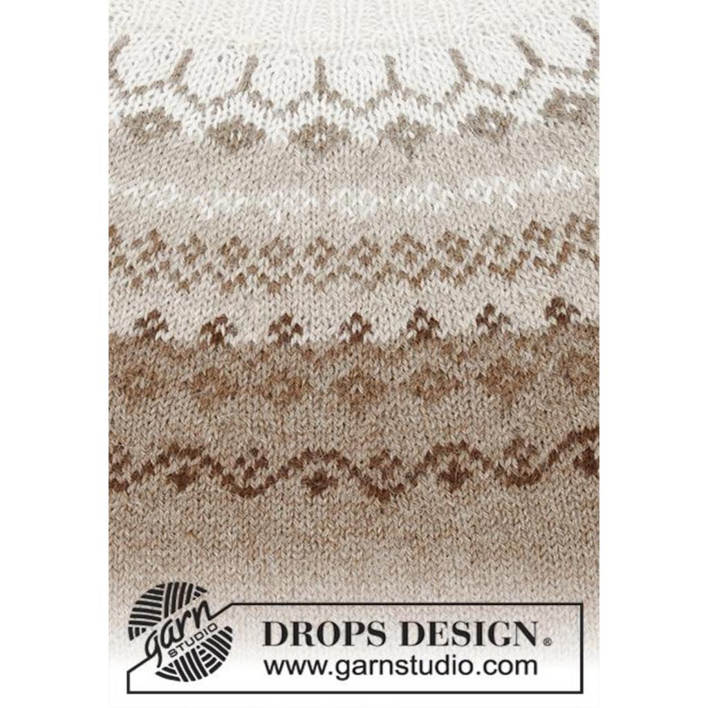 Pullover mit Rundpasse im nordischen Muster Strickanleitung - Drops Design (PDF) bei Lieblingsgarn