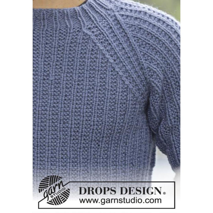 Twin River Herrenpullover mit Raglanärmeln Strickanleitung - Drops Design (PDF) bei Lieblingsgarn