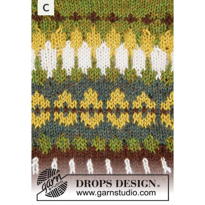 Pullover mit Rundpasse im Nordischen Muster Strickanleitung - Drops Design (PDF)