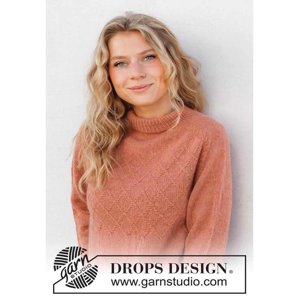 Pullover mit Zopfmuster und Sattelschulter Strickanleitung - Drops Design (PDF) bei bei bei Lieblingsgarn