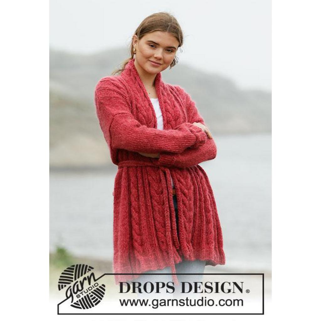 Winter Cardinal Cardigan Strickanleitung - Drops Design (PDF)