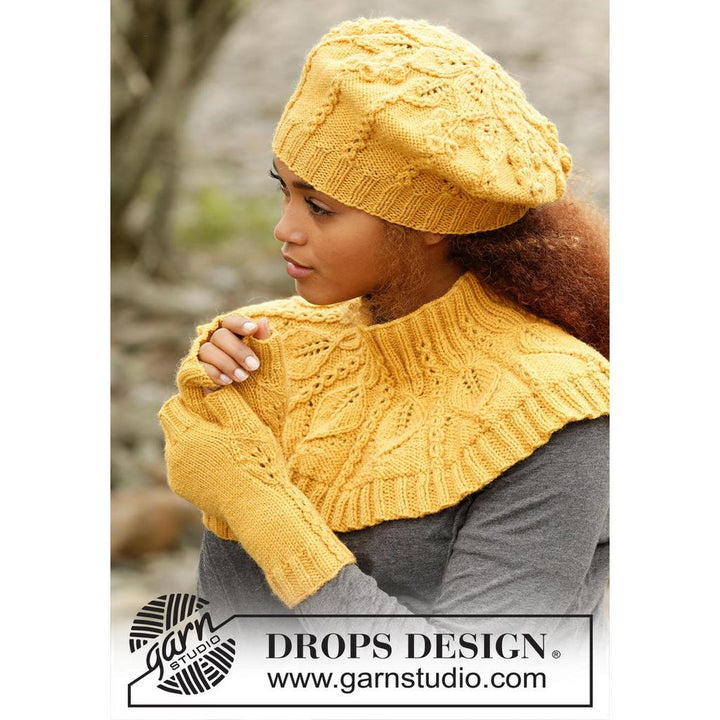 Hello Sunshine Baskenmütze Strickanleitung - Drops Design (PDF) bei bei Lieblingsgarn