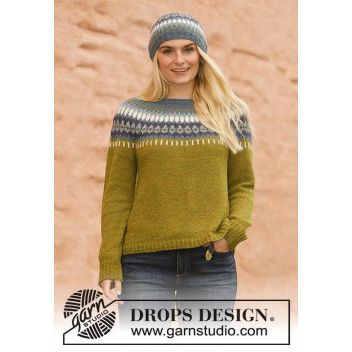 Pullover mit Rundpasse im Nordischen Muster Strickanleitung - Drops Design (PDF)