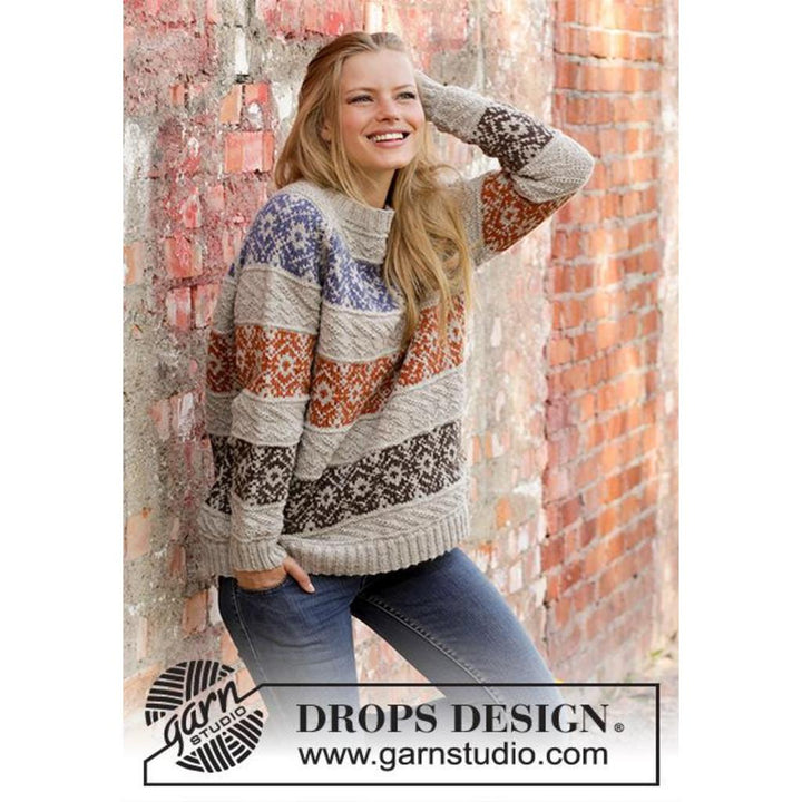 Pullover mit Norwegermuster Valdres Strickanleitung - Drops Design (PDF) bei Lieblingsgarn