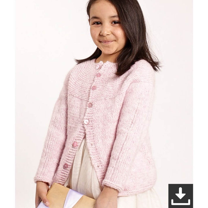 Drops Design Pattern Mädchen Strickjacke Precious Piper Strickset - Drops (PDF) Lieblingsgarn