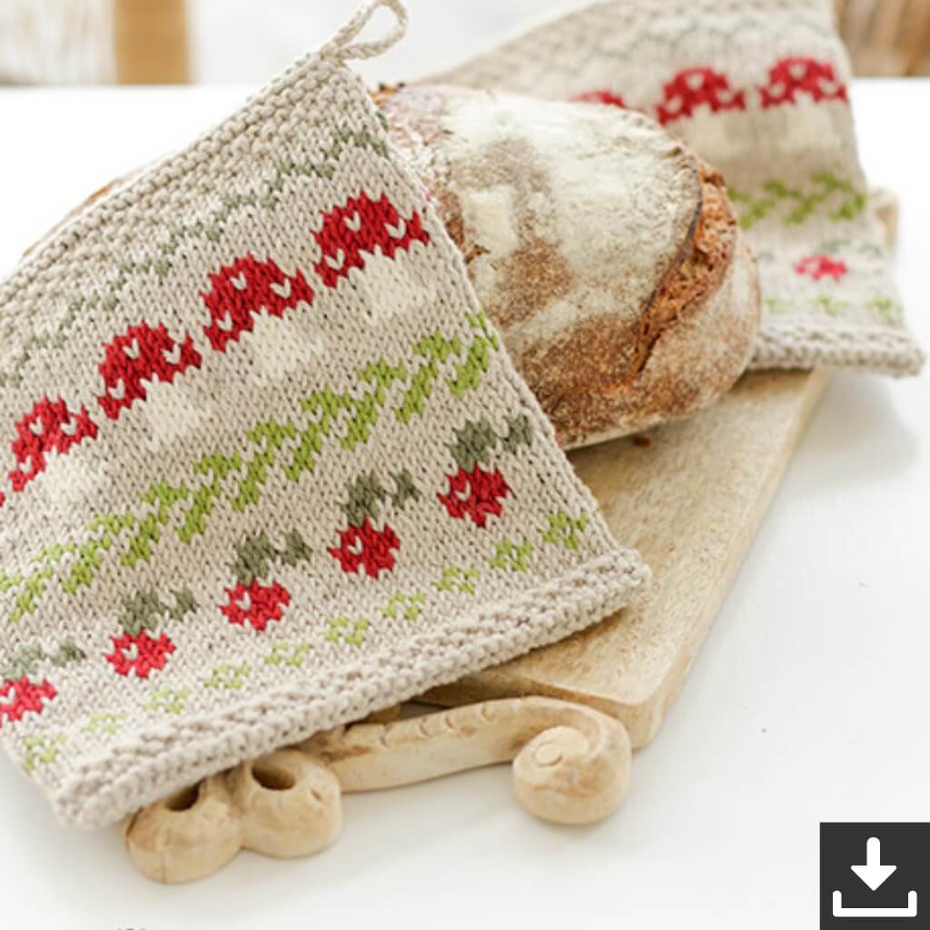 Drops Design Pattern Topflappen im Pilzdesign Strickset - Drops (PDF) Lieblingsgarn
