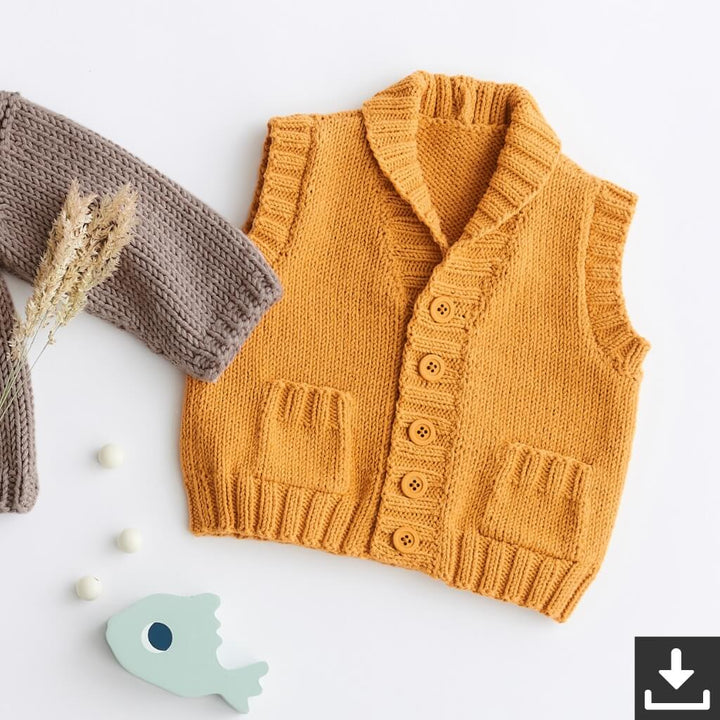 Lana Grossa Pattern Baby Weste Strickset - Lana Grossa (PDF) Lieblingsgarn