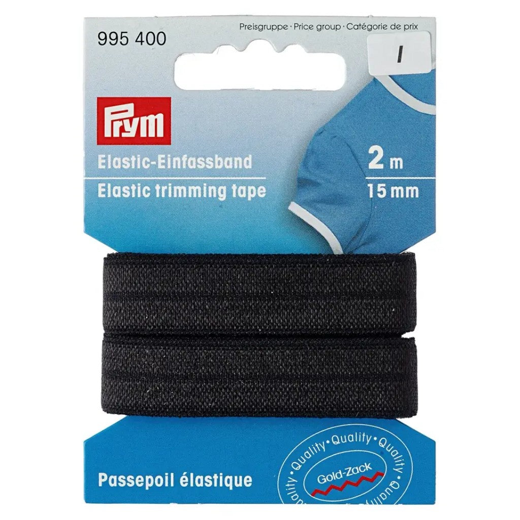 Prym Prym Elastisches Einfassband 15 mm schwarz Lieblingsgarn