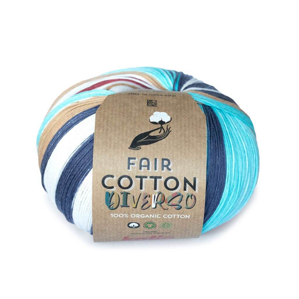 Katia 400 - Braun-Lila-Blau Katia Fair Cotton Diverso Lieblingsgarn
