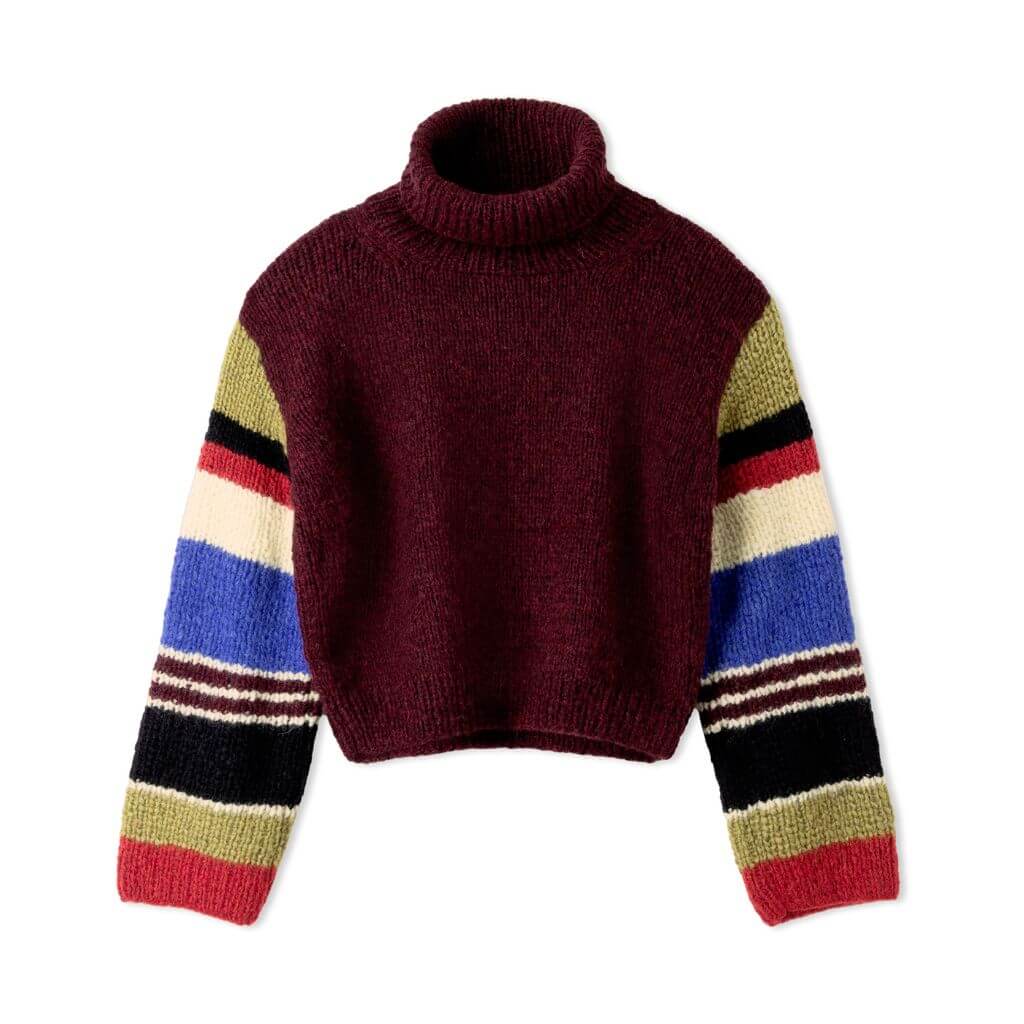 Lana Grossa Pattern Rollkragenpullover mit gestreiften Ärmeln Strickanleitung - Lana Grossa (Heft) Lieblingsgarn