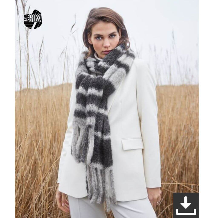 Lana Grossa Pattern Fransenschal Strickanleitung - Lana Grossa (PDF) Lieblingsgarn