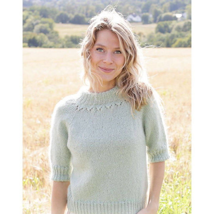 Drops Design Pattern Damen Pullover Fresh Mint Tea Strickset - Drops (PDF) Lieblingsgarn