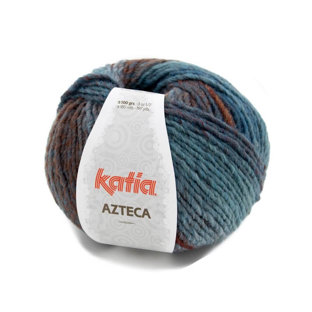 Katia 7872-Blau-Rostrot-Braun Katia Azteca Lieblingsgarn