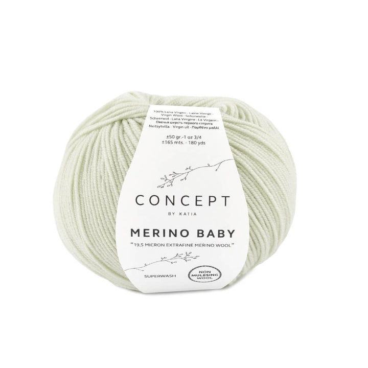 Katia 155-Weißgrün Katia Merino Baby Lieblingsgarn