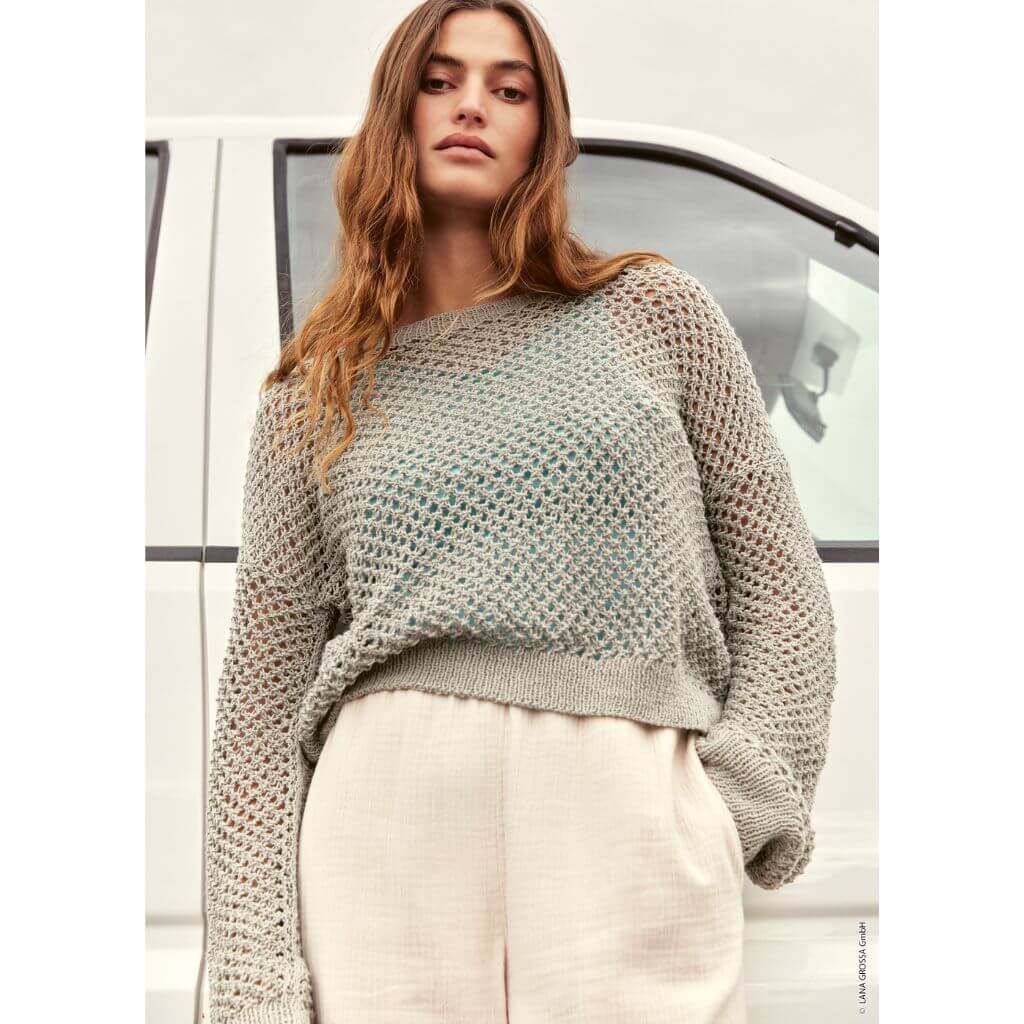 Lana Grossa Pattern Gittermuster Damen Pullover Strickanleitung - Lana Grossa (PDF) Lieblingsgarn