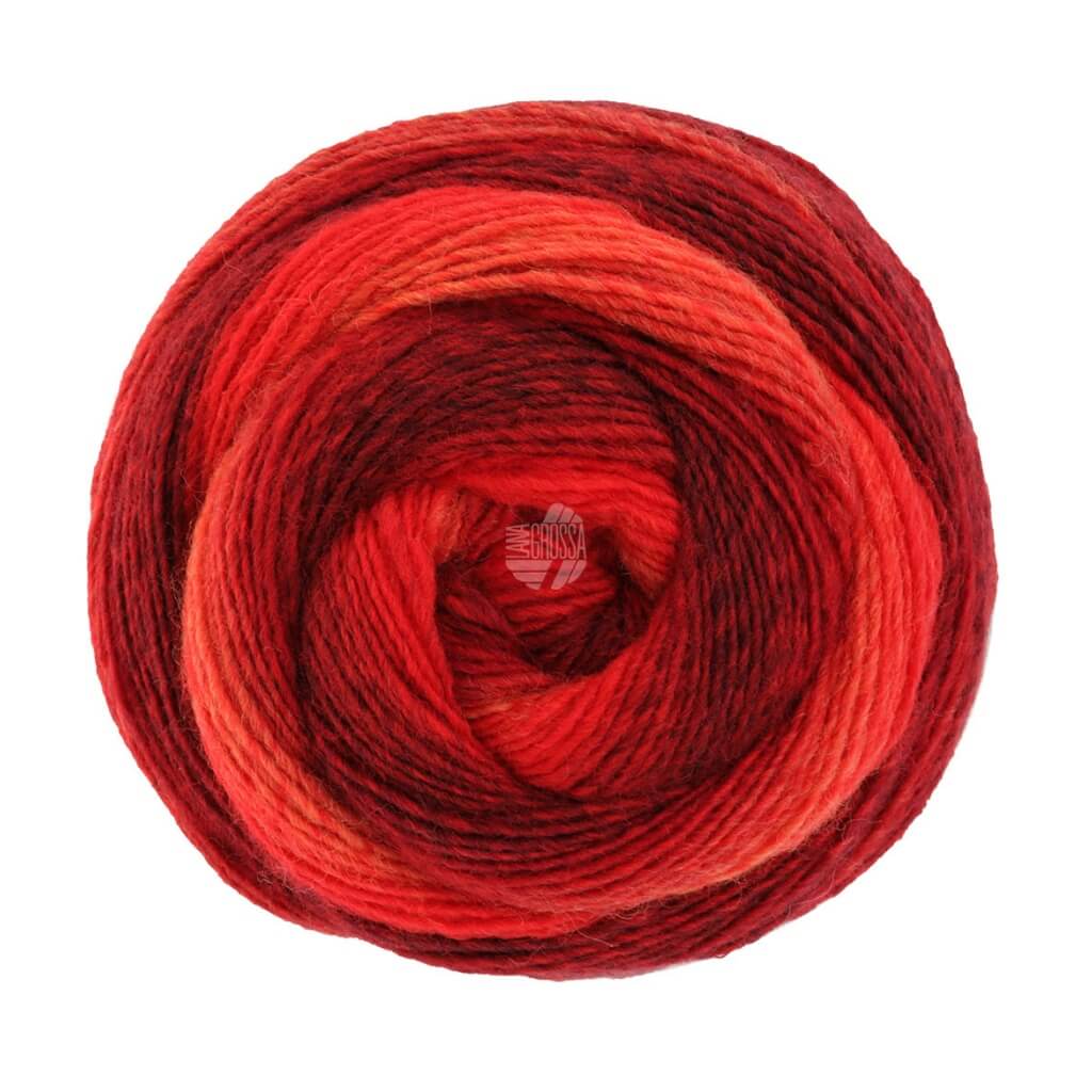 Lana Grossa 446 - Dunkelrot/Rot/Schwarz/Hellrot/Rotorange/Beere Lana Grossa Gomitolo Versione - Bobbel Wolle Lieblingsgarn