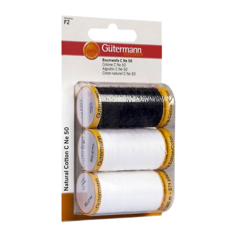 Gütermann Gütermann Obergarn Set C NE 50 schwarz & weiß Lieblingsgarn