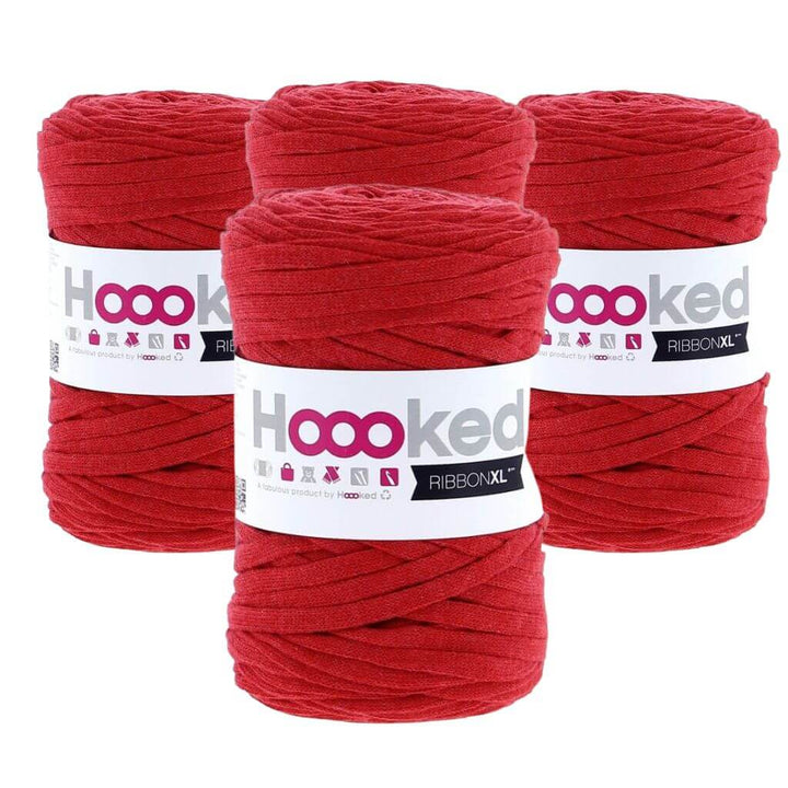 Hoooked Lipstick Red Hoooked RibbonXL 4er Spar-Set Lieblingsgarn