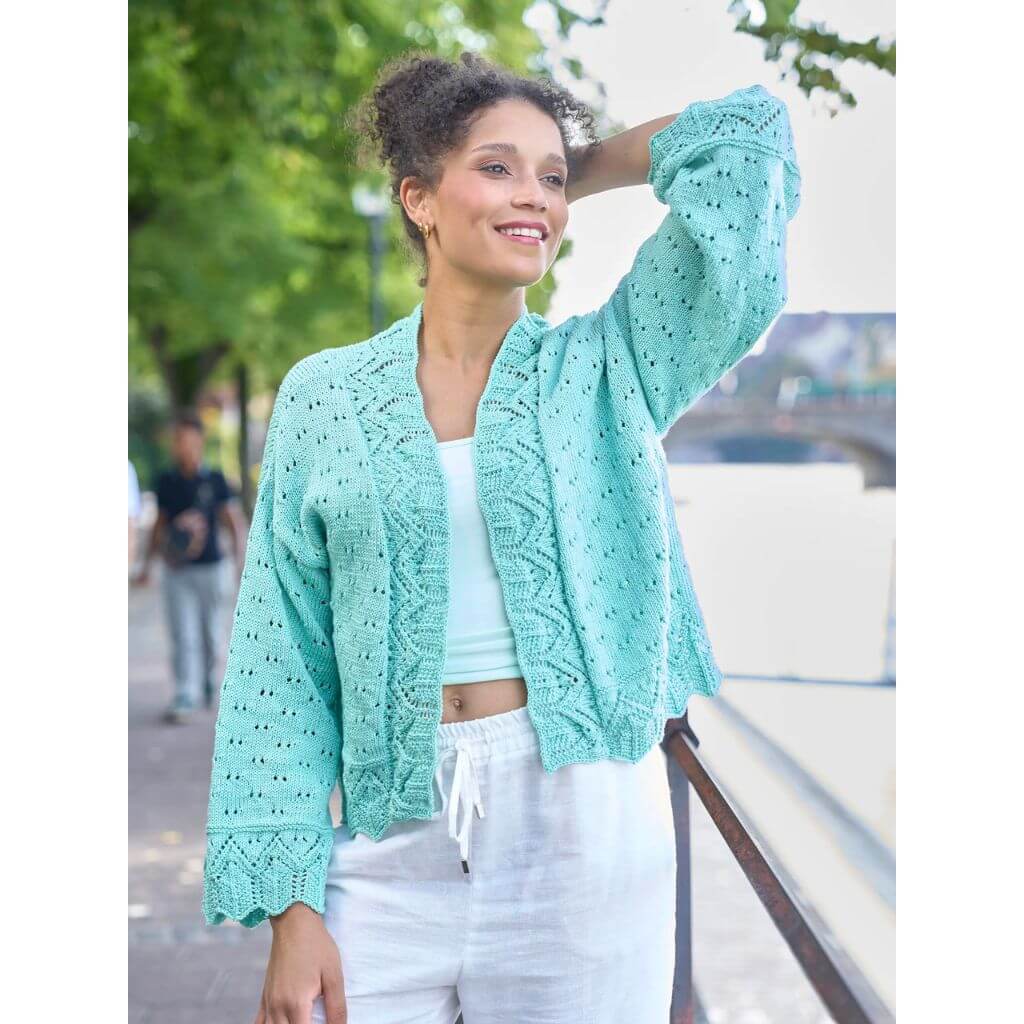 Jacke mit Zackenblende Strickanleitung - Pro Lana (PDF)