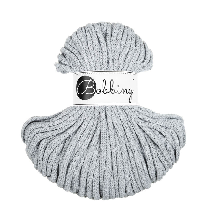 Bobbiny Makrameegarn Light Grey Bobbiny Premium Kordel 5 mm x 50 m Lieblingsgarn