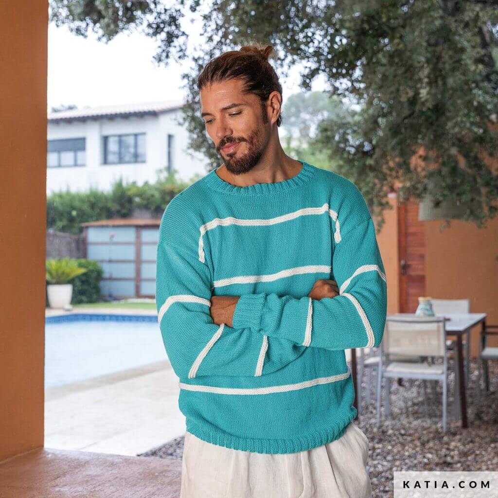 Katia Gestreifter Herrenpullover Strickanleitung - Katia (Heft) Lieblingsgarn