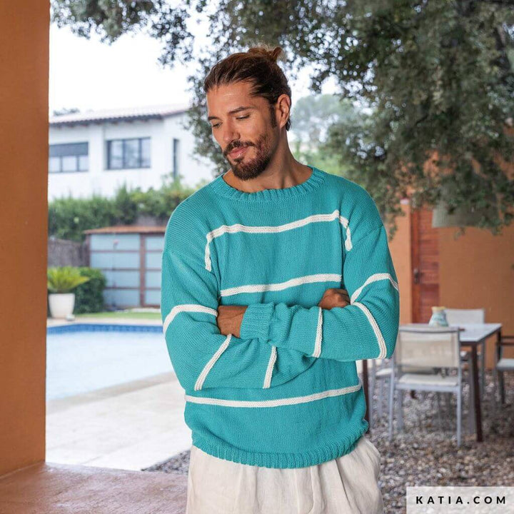 Katia Gestreifter Herrenpullover Strickanleitung - Katia (Heft) Lieblingsgarn