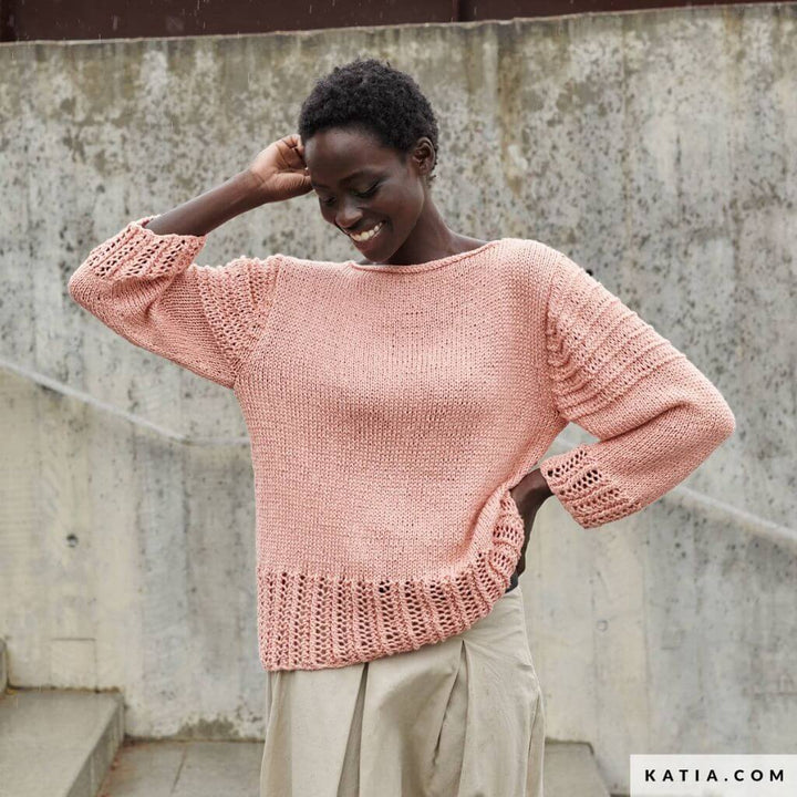 Katia Lochmuster-Pullover Strickanleitung - Katia (Heft) Lieblingsgarn