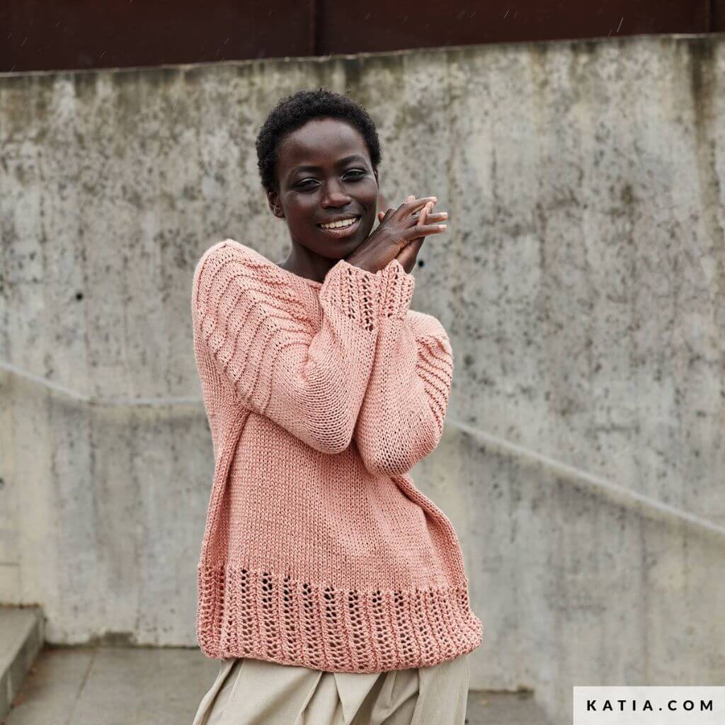 Katia Lochmuster-Pullover Strickanleitung - Katia (Heft) Lieblingsgarn